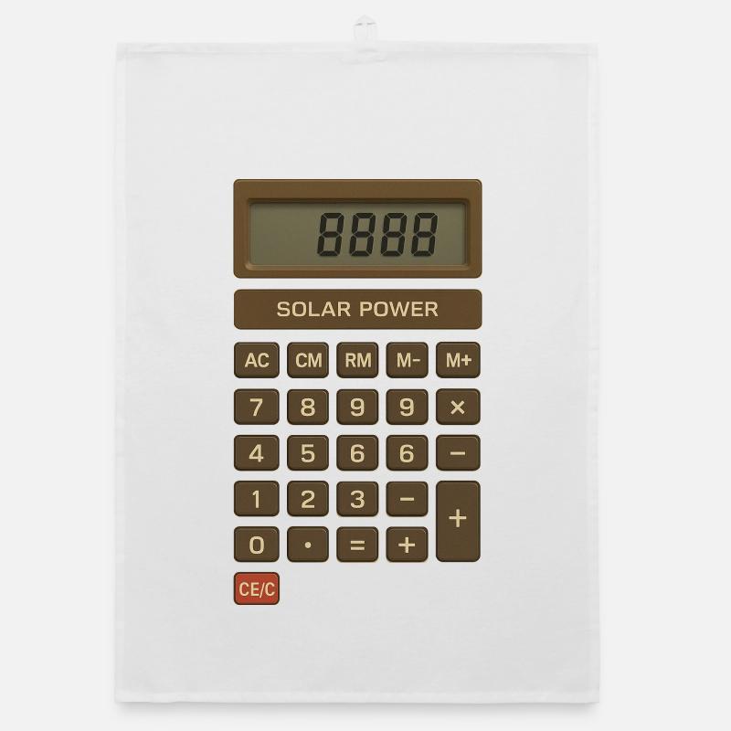 Solar Power Taschenrechner Retro Organic Geschirrtuch