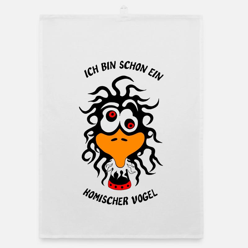 Ich bin schon ein komischer Vogel - Organic Geschirrtuch - Weiß