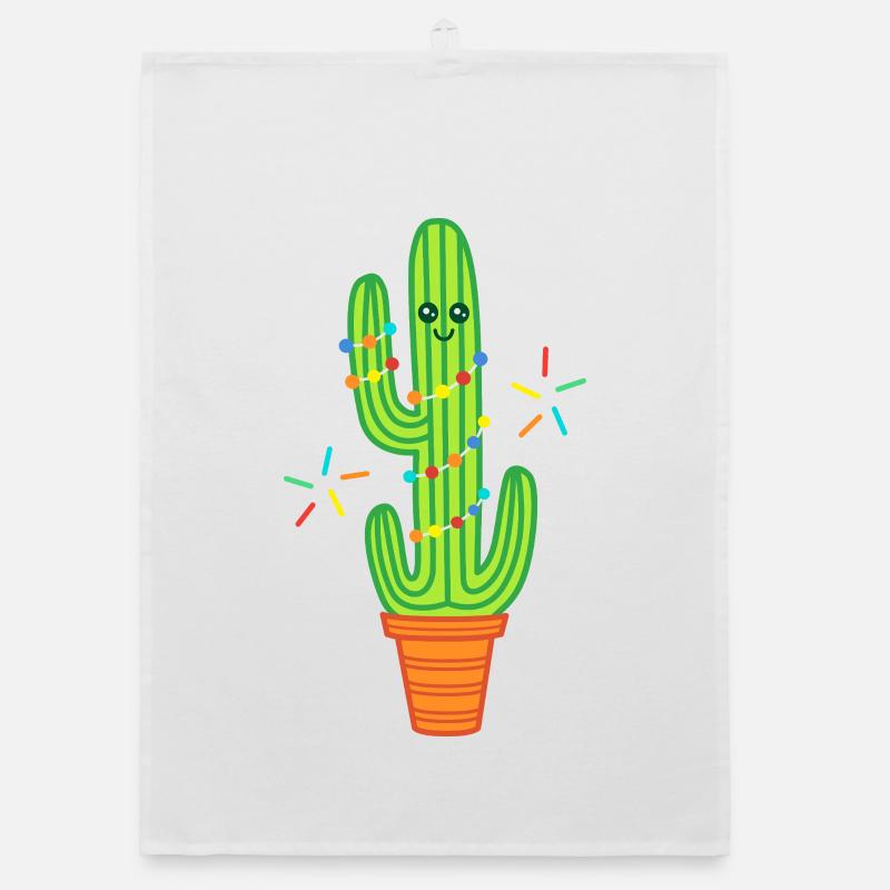 Mignonne bande dessinée Cactus Green Torchon bio