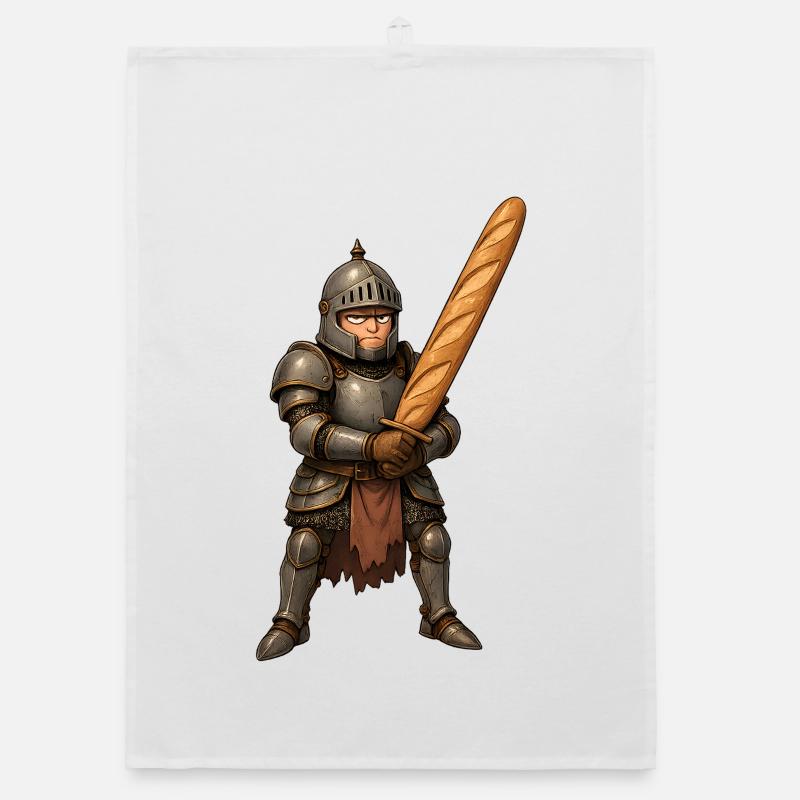 Baguette Knight – Bread instead of Sword Organic dish towel