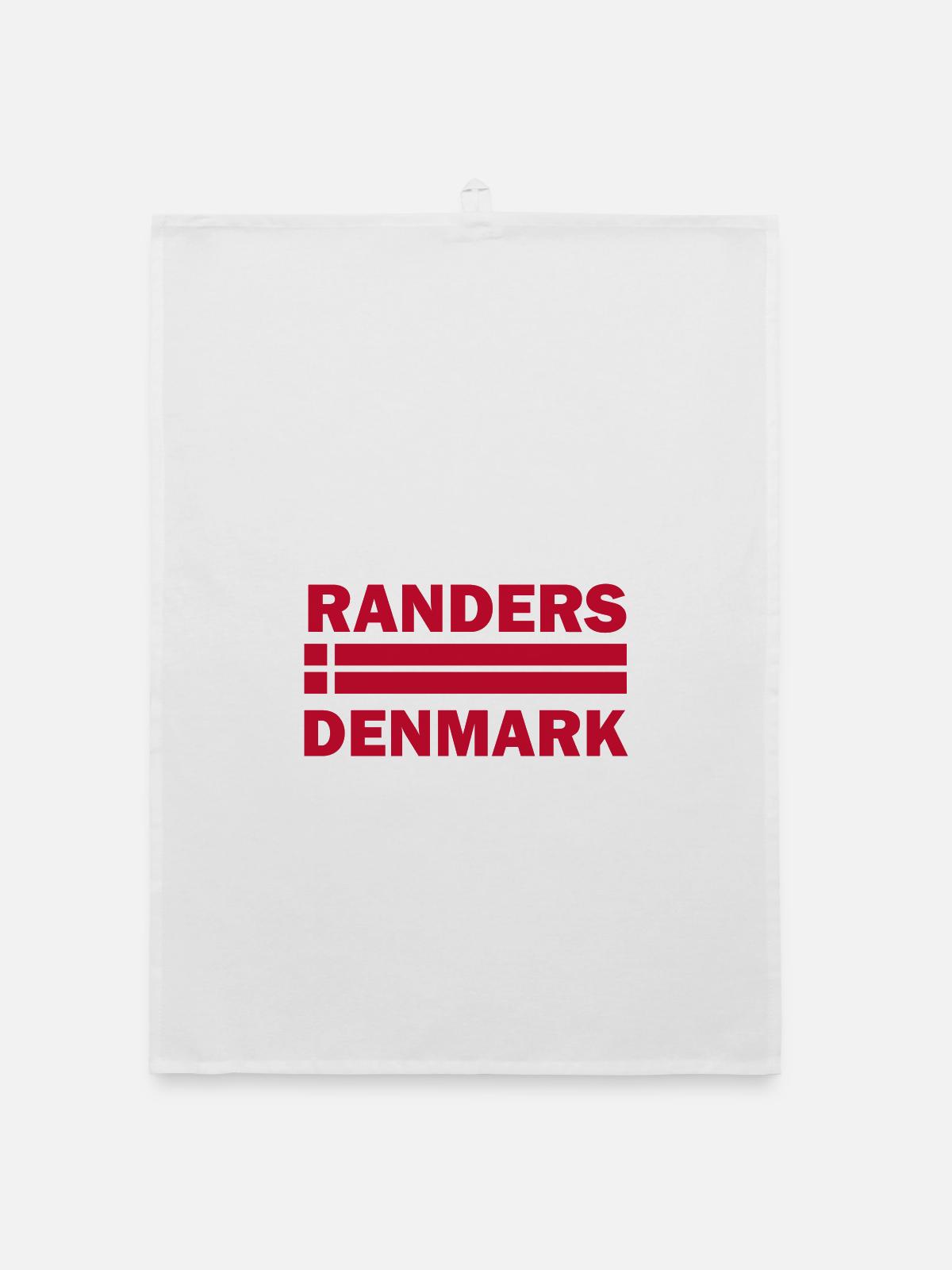 Randers-Dänemark-Flaggenemblem - Organic Geschirrtuch - Weiß - Vorne