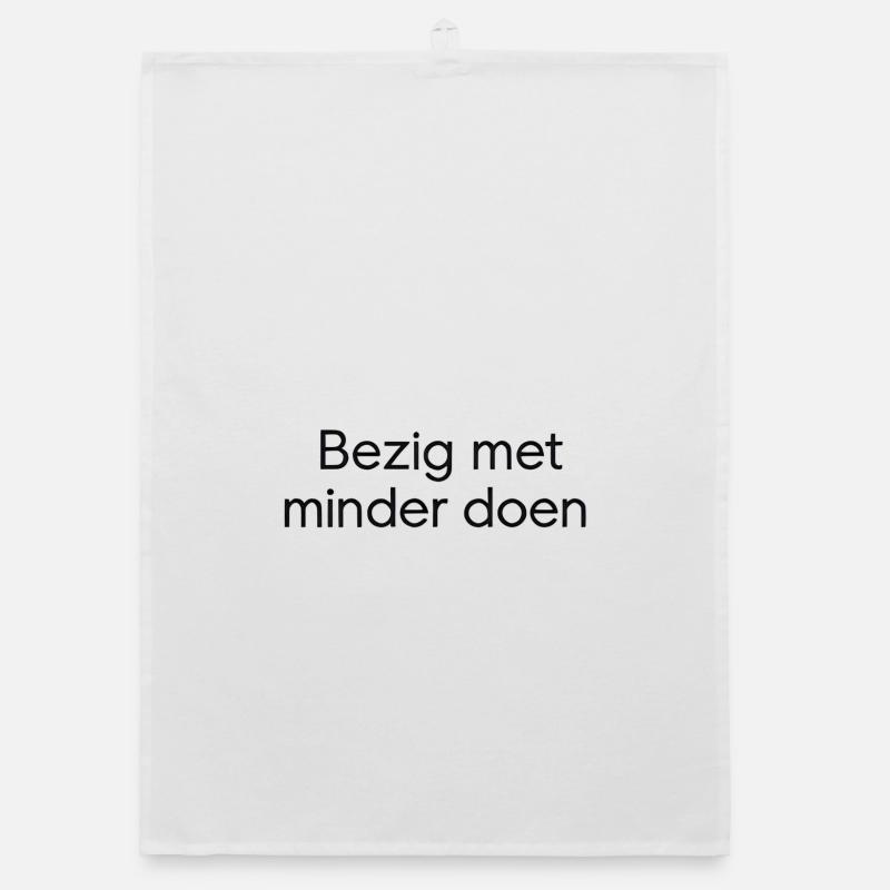 Doing less – Trendy Text Design Organic dish towel