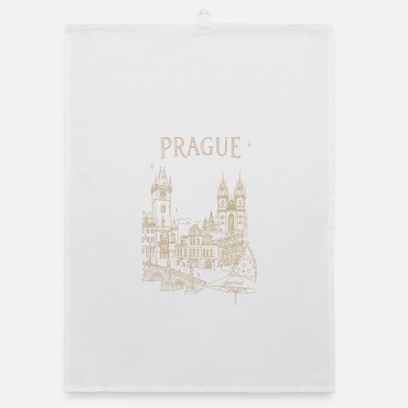 Stylized Prague Organic dish towel