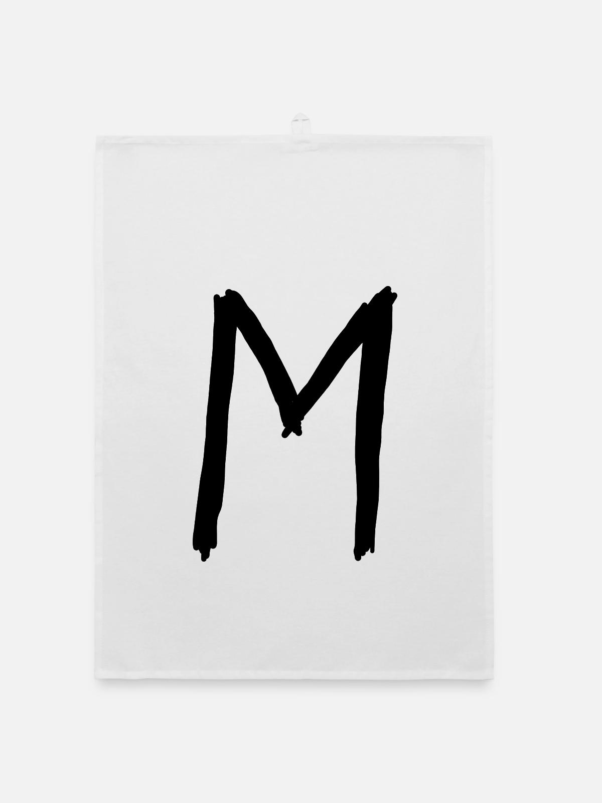 Buchstaben M - Organic Geschirrtuch - Weiß - Vorne