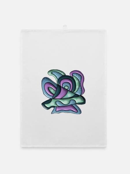 Colour Swirls Abstract Waves - Organic dish towel - white - Front