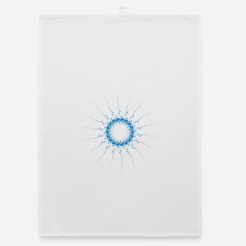 dotted shape rotated wind turbine blue Organic dish towel