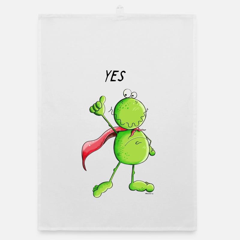 Super Frog - Frogs - Comic - Cartoon Organic dish towel