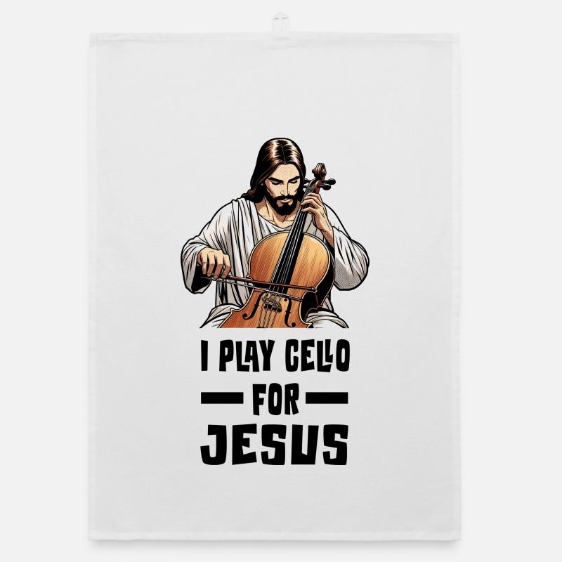 I play cello for Jesus Organic dish towel