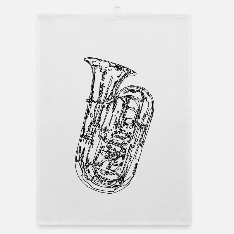 Tuba Drawing Organic dish towel