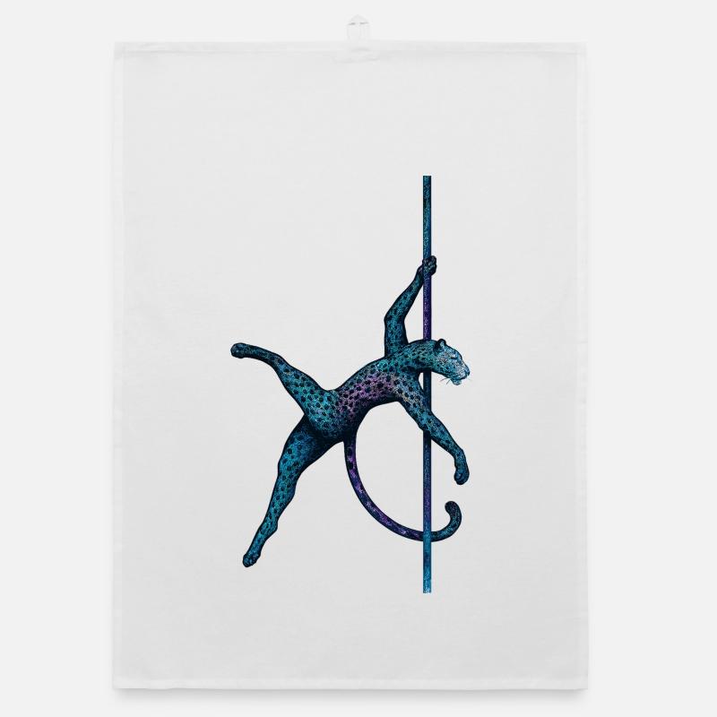 Pole Dance Leopardin Poledancerin Stange Geschenk Organic Geschirrtuch