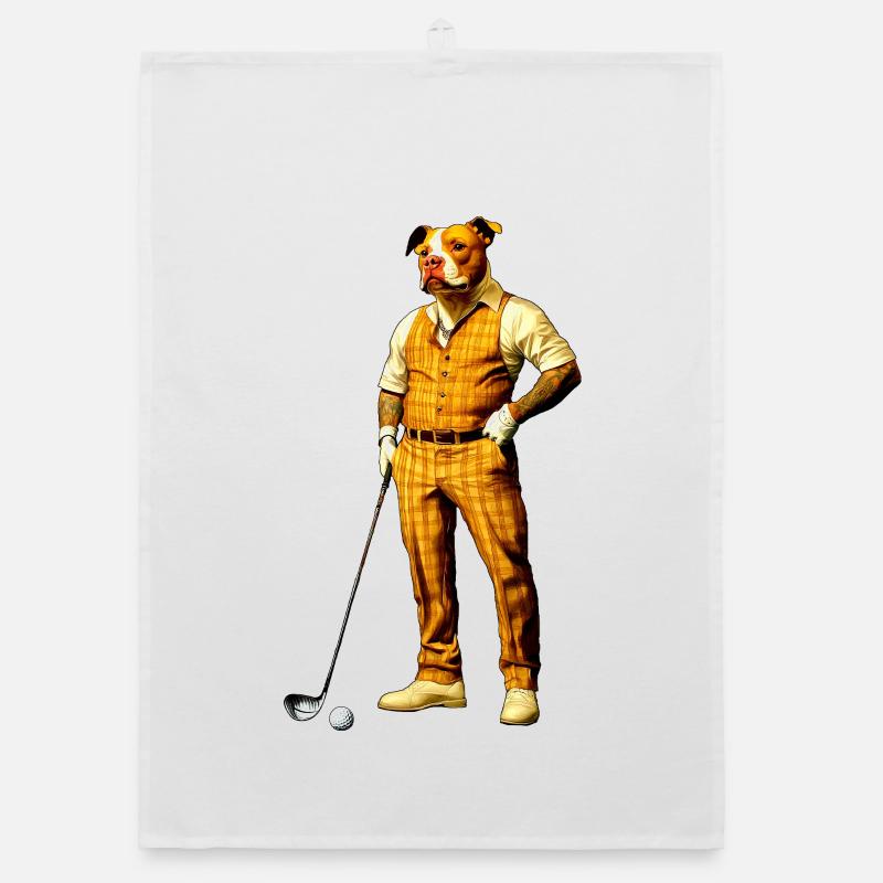 Pitbull Golfer Organic dish towel