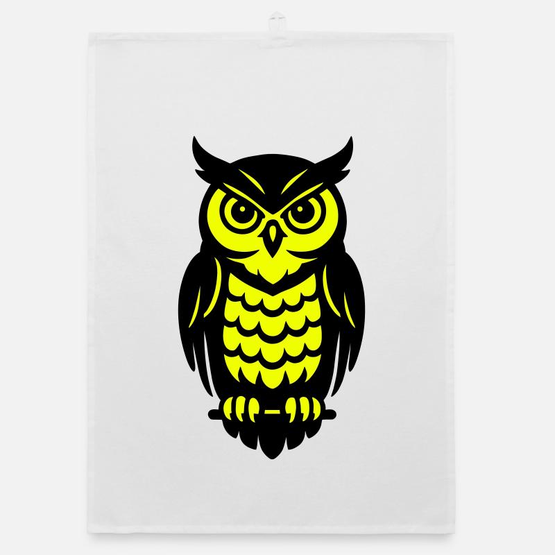 Pop Art Eulen Design Organic Geschirrtuch