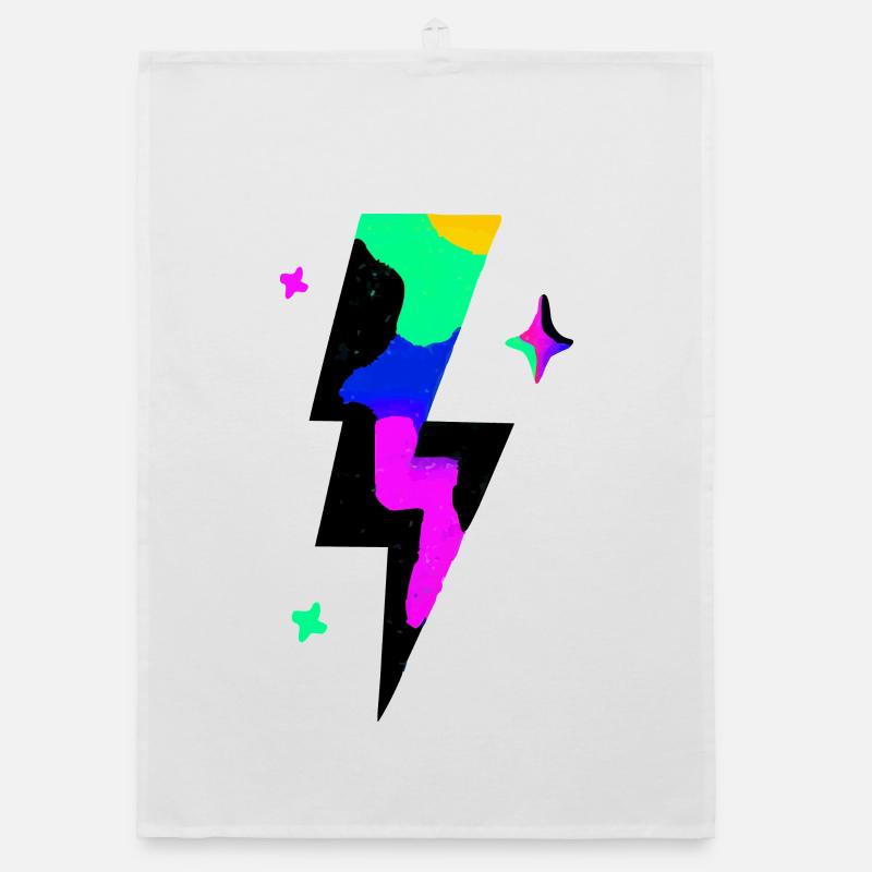 Neon Lightning Burst Organic dish towel