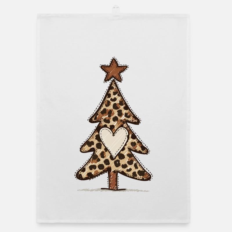 Leoprint Christmas Tree - Leo Pattern Organic dish towel