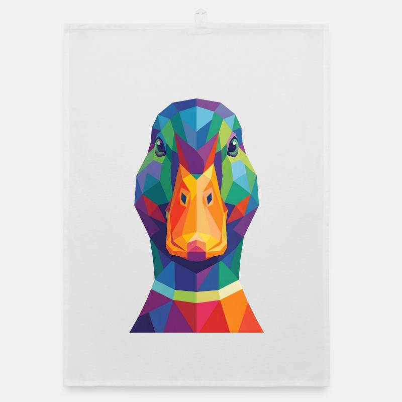 Bunte geometrische Entenkopf-Pop Art Organic Geschirrtuch