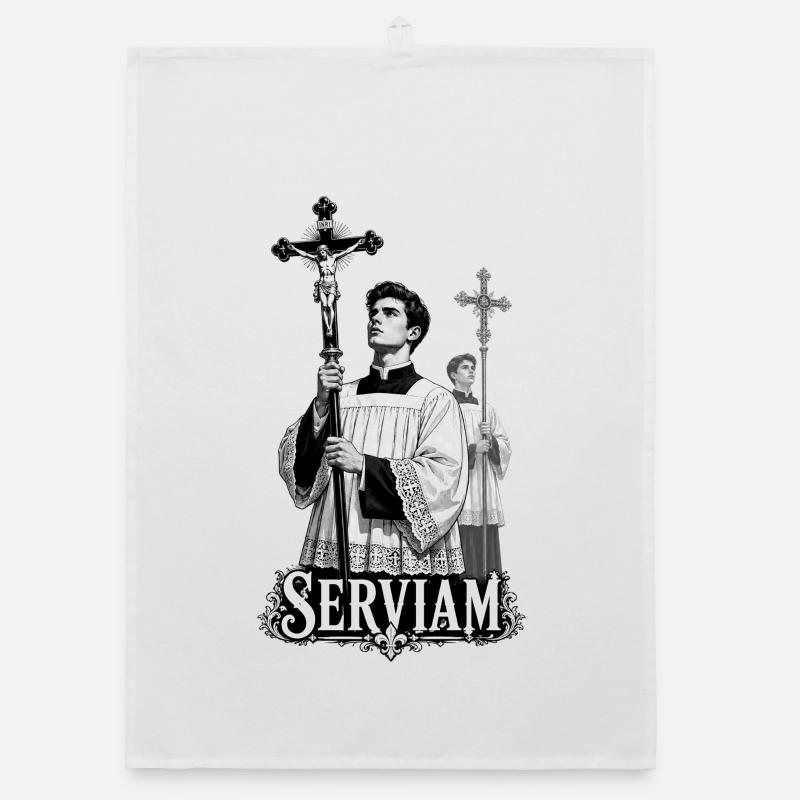 Serviam - Katholisch Organic Geschirrtuch