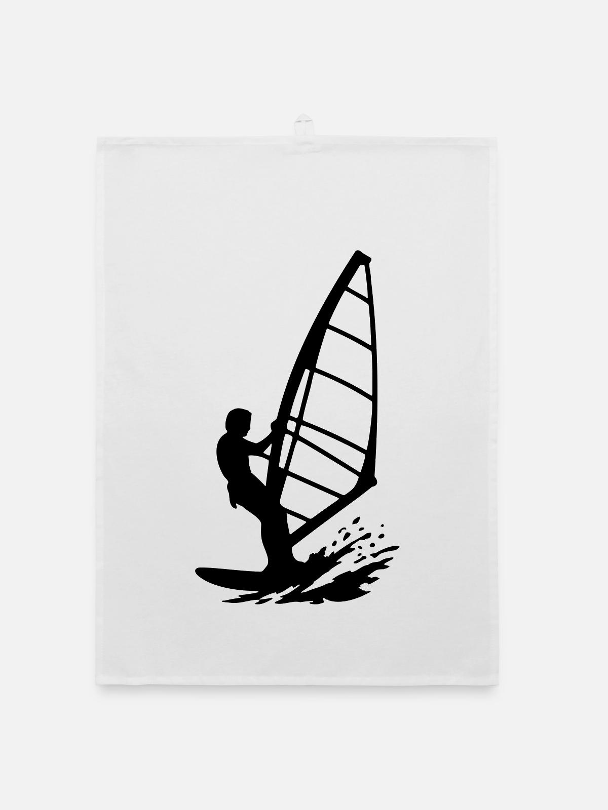 Kitesurfen - Organic Geschirrtuch - Weiß - Vorne