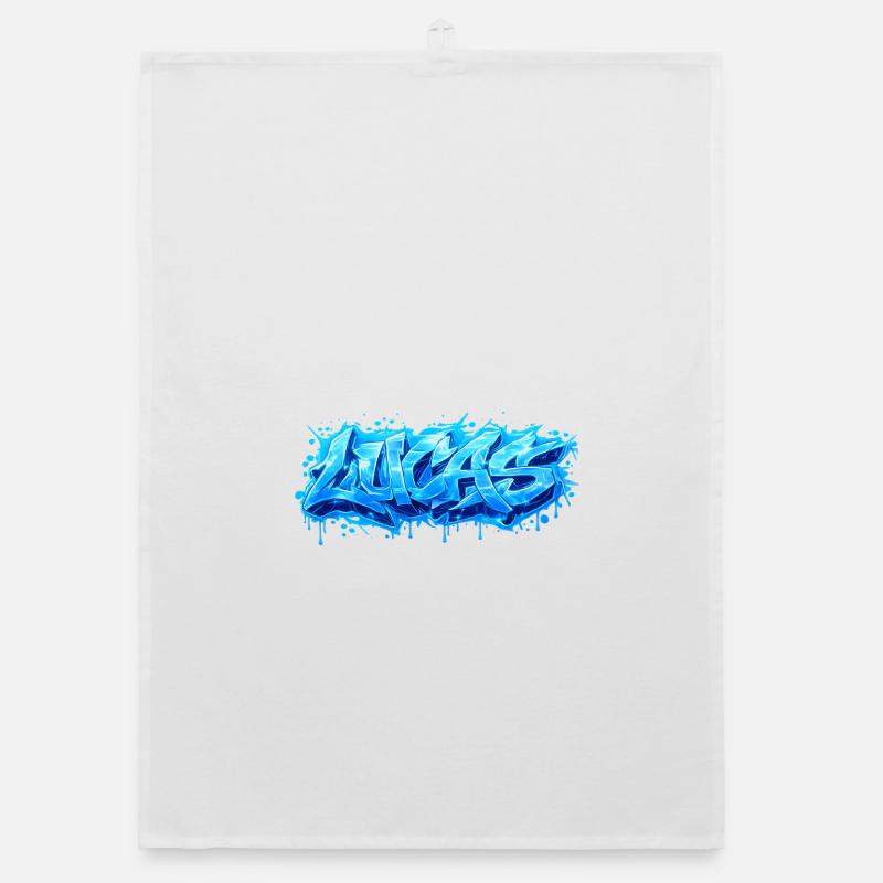 Graffiti LUCAS Name Gift Ideal Printable Organic dish towel