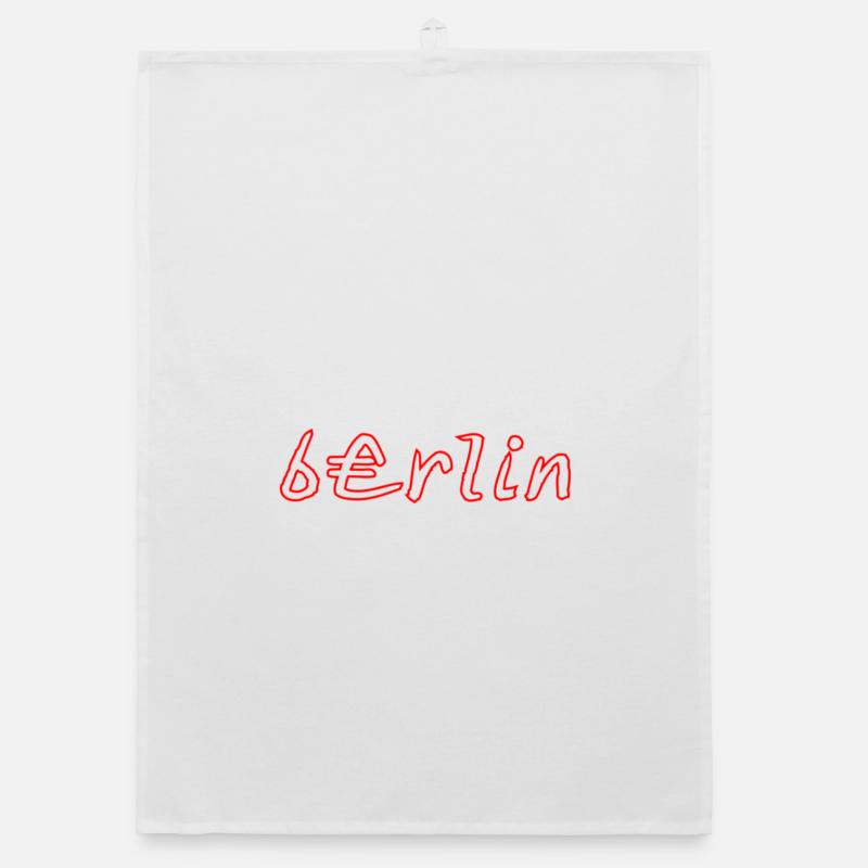 Berlin Neon Graffiti Stil - Organic Geschirrtuch - Weiß