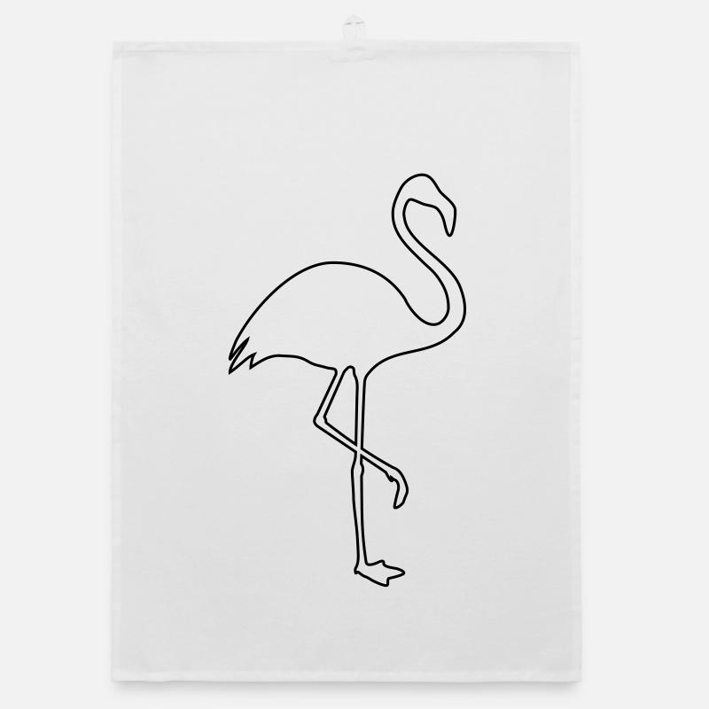 Flamingo silhouette summer sun beach Organic dish towel