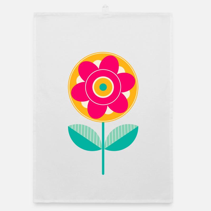 Fleur colorée mignonne Torchon bio
