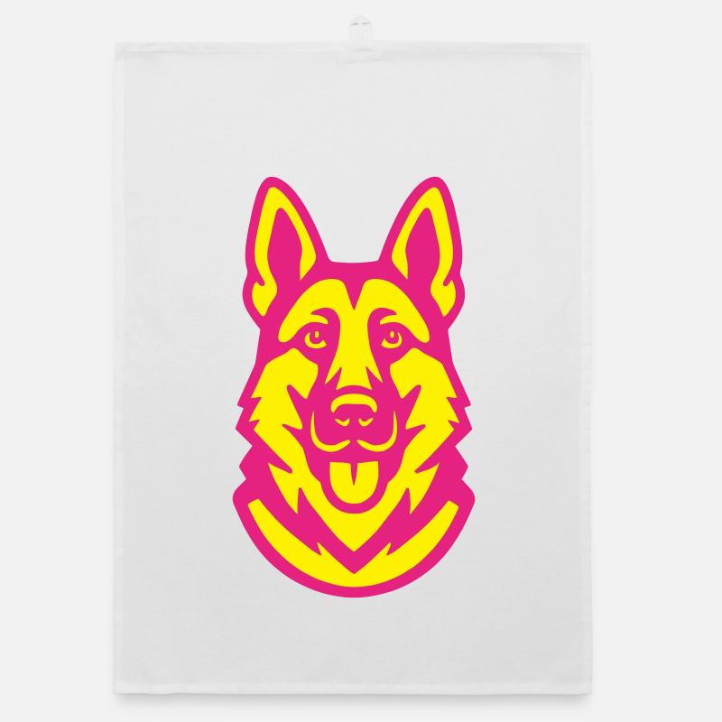 German Shepherd Pop Art Organic dish towel
