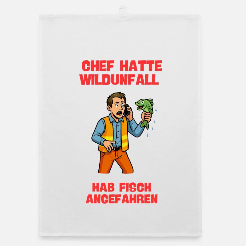 Chef Hatte Wildunfall Fisch Angefahren Organic dish towel