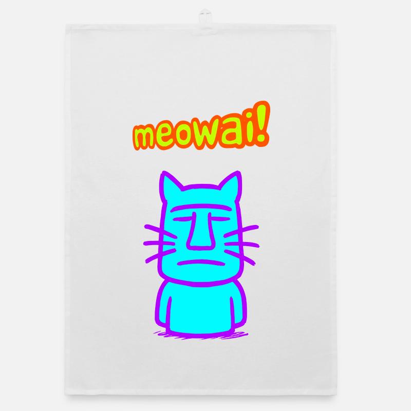 Moai-Katze Organic Geschirrtuch
