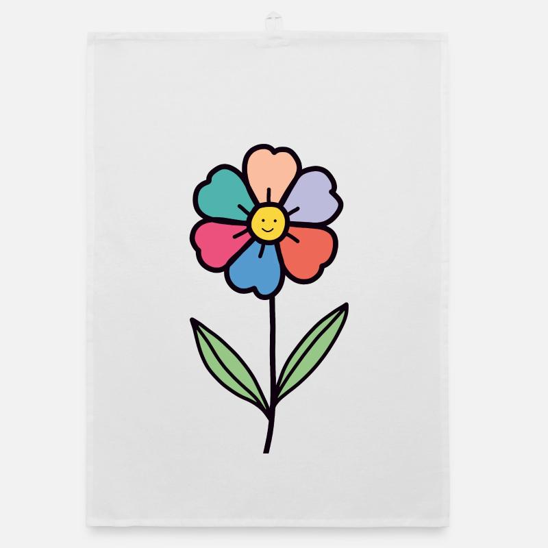 Flower Rainbow Smile Organic dish towel