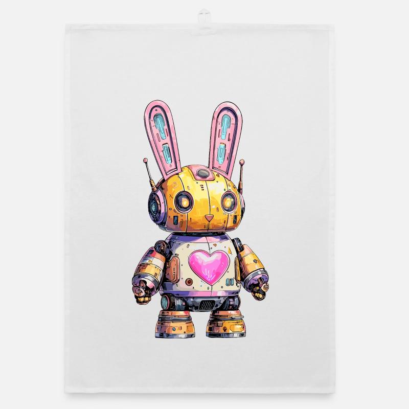 Lapin robot néon Torchon bio