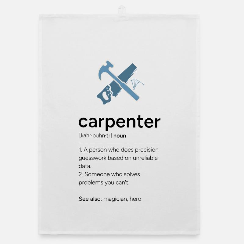 Carpenter Definition with Tools Organic dish towel