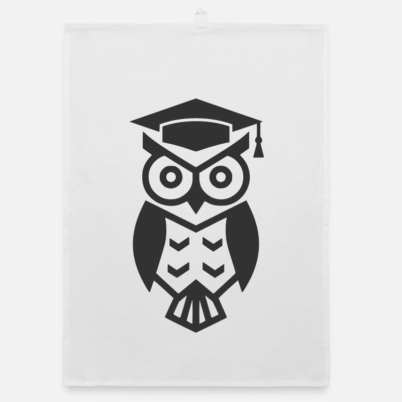 Eule Doktorhut Abschluss Schule Organic Geschirrtuch