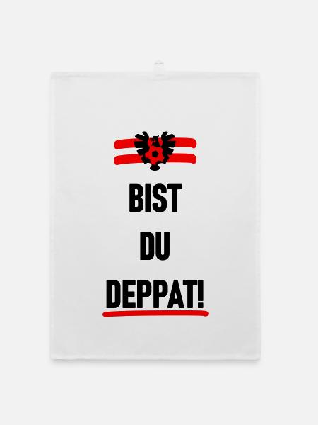 Bist du deppat - Organic Geschirrtuch - Weiß - Vorne