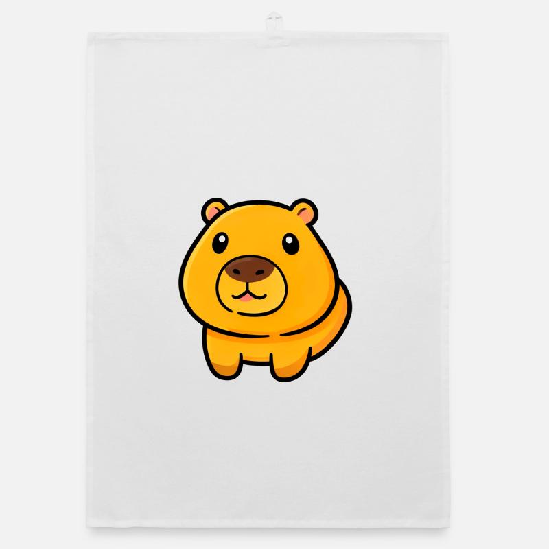 Chubby Bear Mascot Illustration Organic dish towel