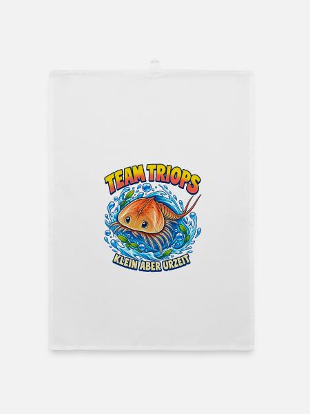 Team Triops – Klein aber Urzeit - Organic Geschirrtuch - Weiß - Vorne