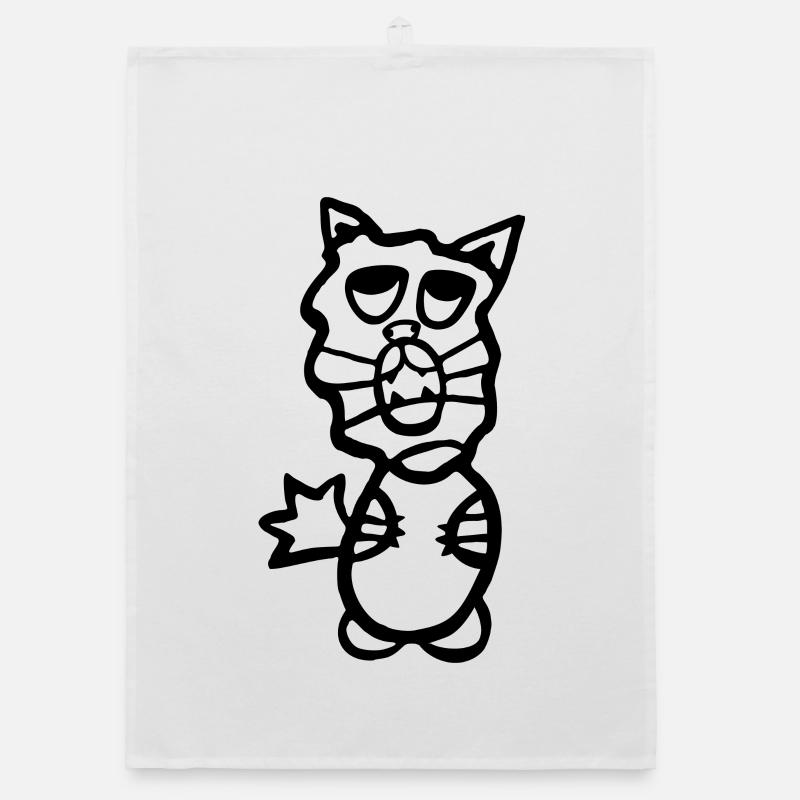 Katze cool und crazy mit Stencil - Silhouette Organic Geschirrtuch