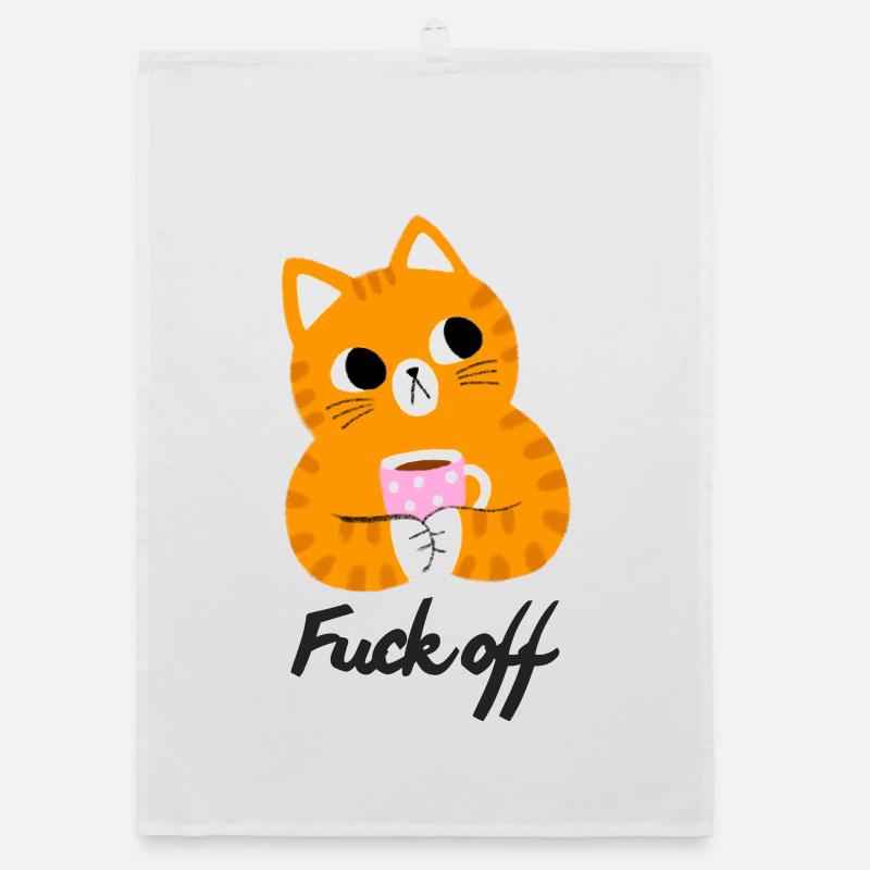 Annoyed cat Organic dish towel