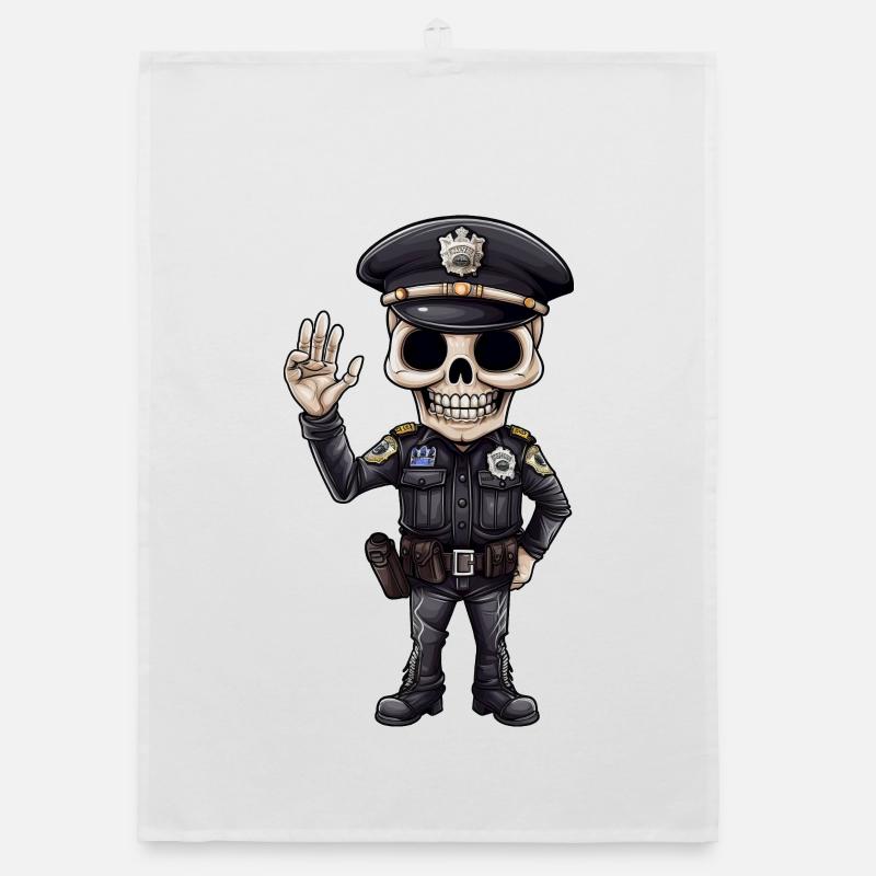 Policier squelette Torchon bio
