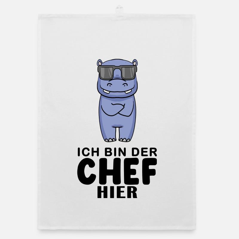 Chef Spruch lustig - Ich bin der Chef hier - Chef Organic Geschirrtuch