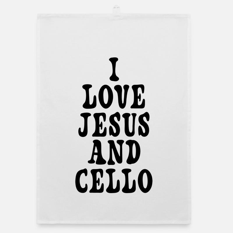 J'aime Jésus et le violoncelle Torchon bio