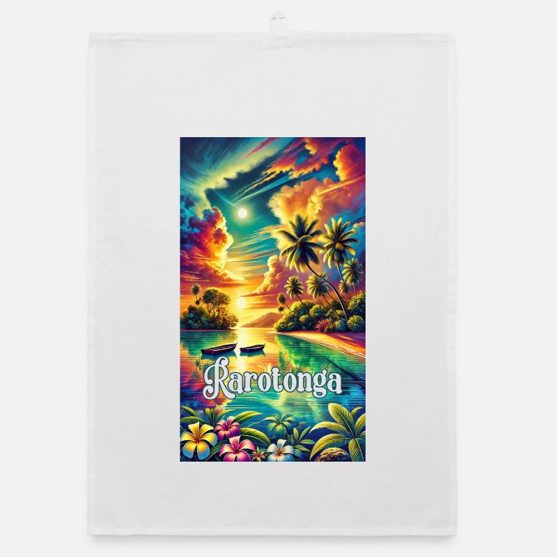 Parotonga Cook Islands Tropical Organic dish towel
