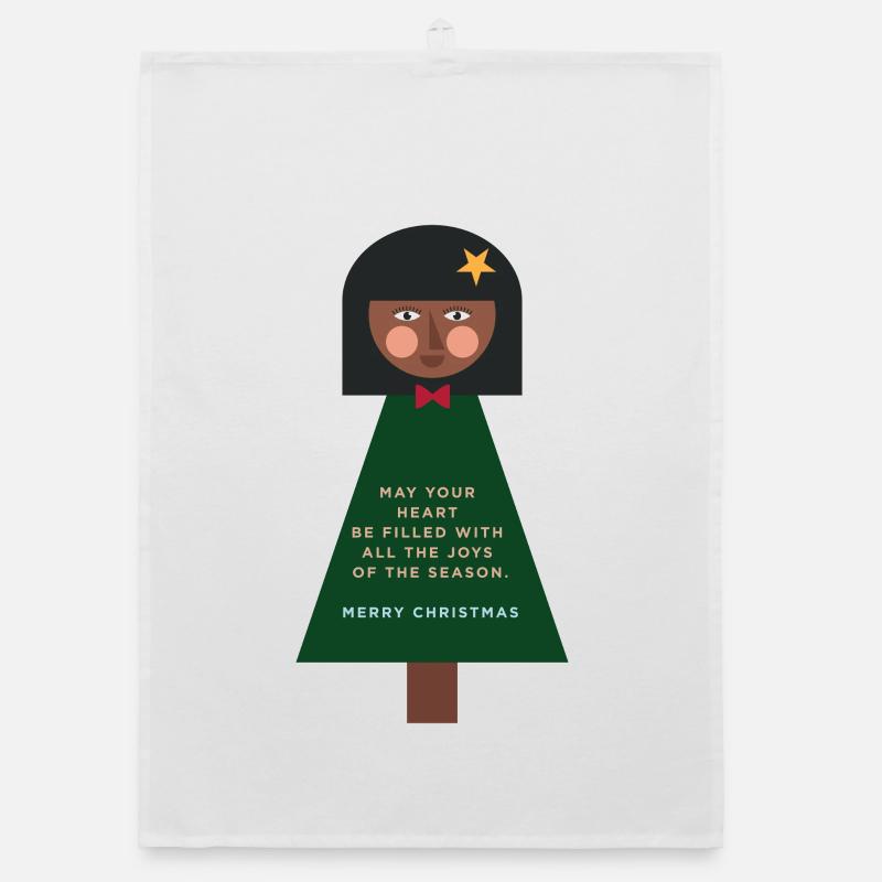 Weihnachtsgruß-Puppe im Grün Organic Geschirrtuch