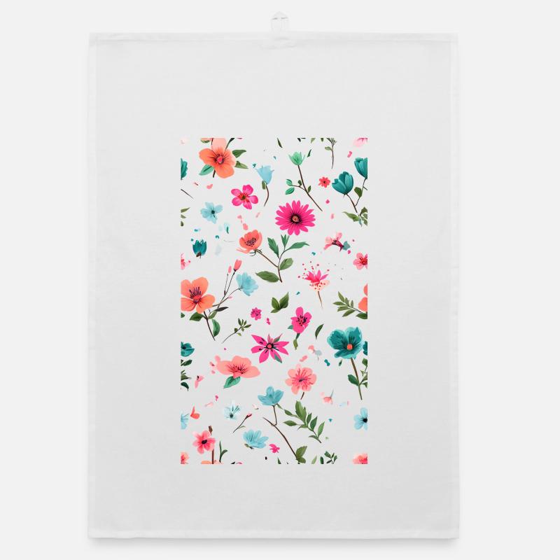 Lebendiges Blumenmuster Kunst Organic Geschirrtuch