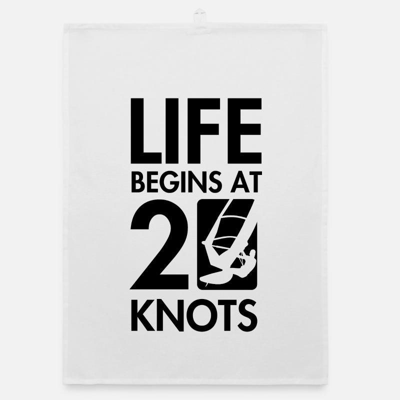 Windsurfen, das Leben beginnt bei 20knt Organic Geschirrtuch