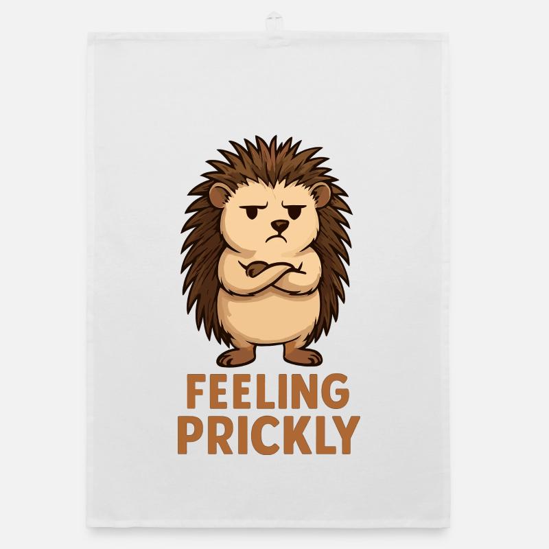 Prickly hedgehog with arrogance face Organic dish towel