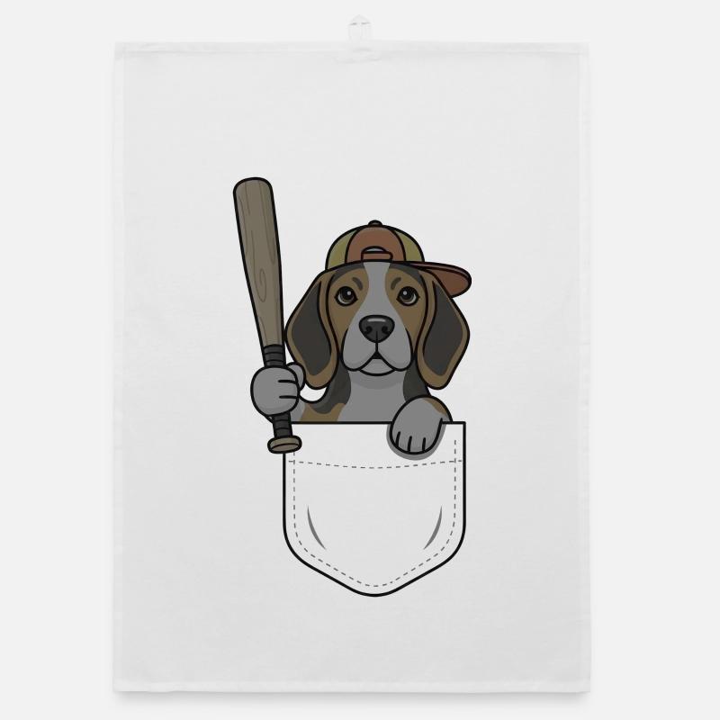 Beagle Poche Baseball Torchon bio