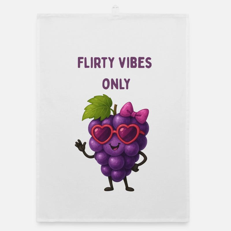 Flirting Grape Graphic Organic dish towel