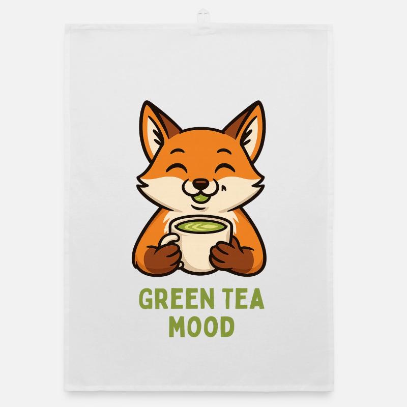 Fuchs Tee-Mood Grüner Tee - Organic Geschirrtuch - Weiß