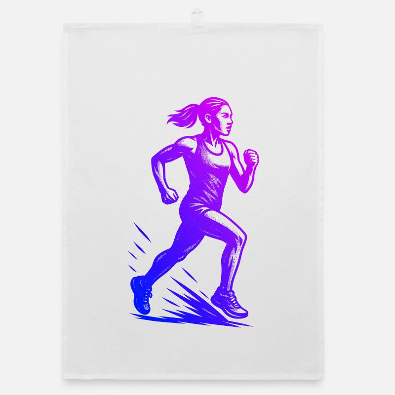 Modernes Running Artwork Organic Geschirrtuch