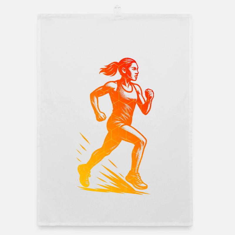 Characterful running design Organic dish towel